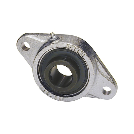 Iptci 2-Bolt Flange Ball Bearing Unit, 55 mm Bore, Nickel Plated Hsg, Black Oxide Insert, Set Screw Lock BUCNPFL211-55MM